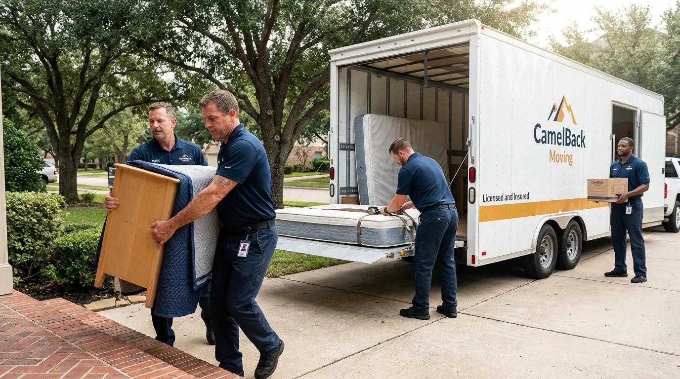 Crew loading residential truck for cross-state move from Creedmoor, NC